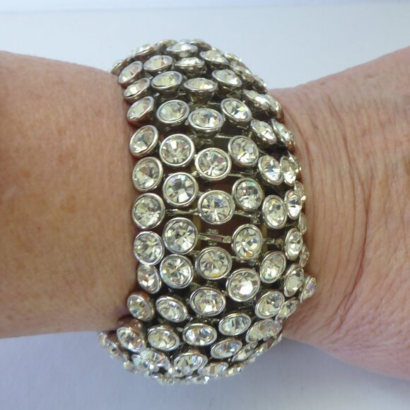 7 Row, Bezel Set Crystal Bracelet - Picture 1 of 7